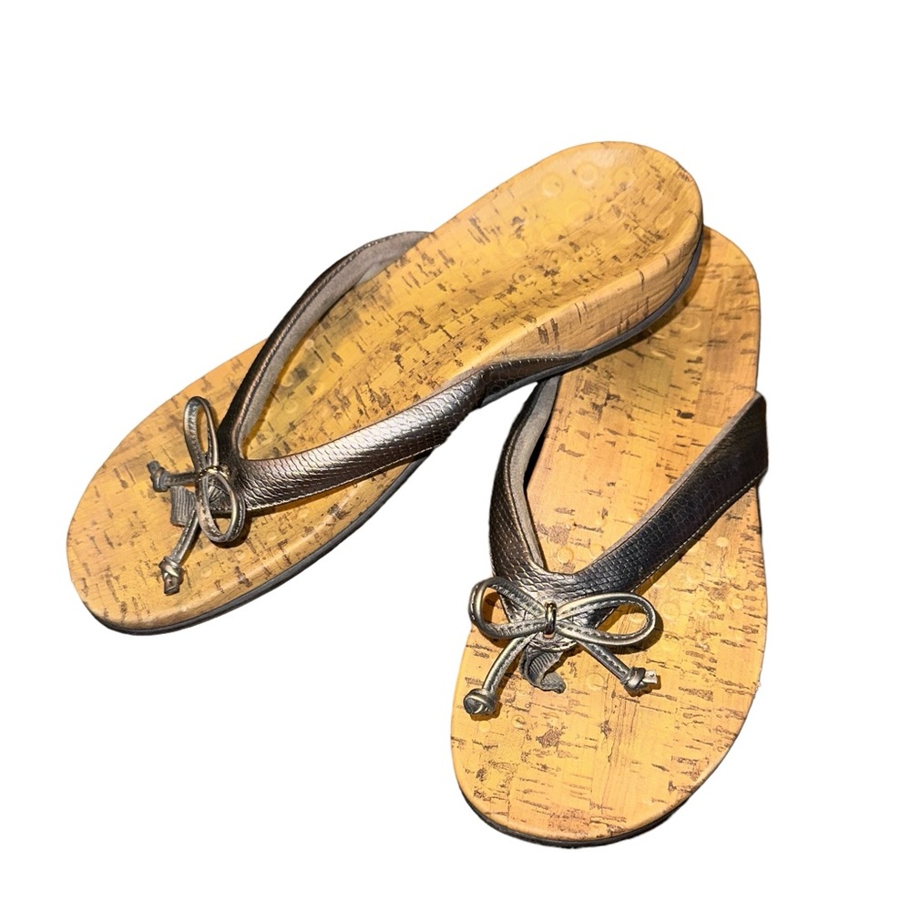 Vionic Women’s Cork Footbed‎ Thong Sandals Bow Size 7